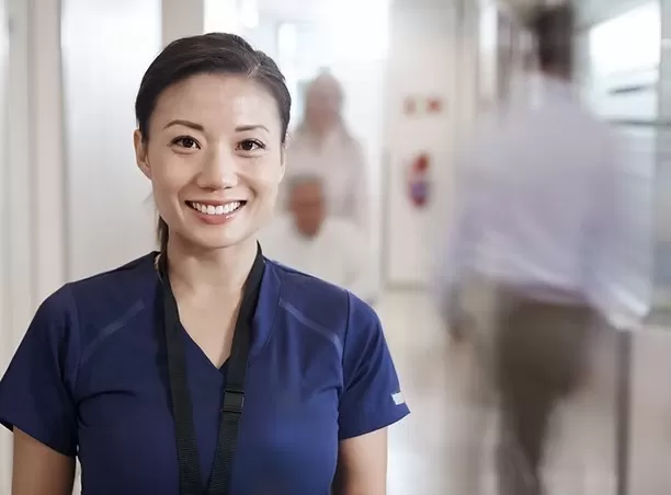 smiling healthcare worker